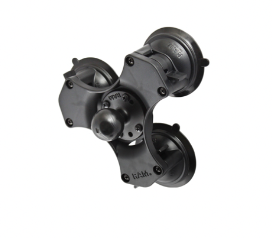 Base triple ventouse avec rotule diam 1.5" ram